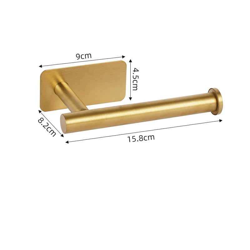 YUET Porta Carta Igienica Adesivo Portarotolo Carta Igienica Senza Foratura Acciaio Inox SUS304 per Bagno e Toilette (Oro)