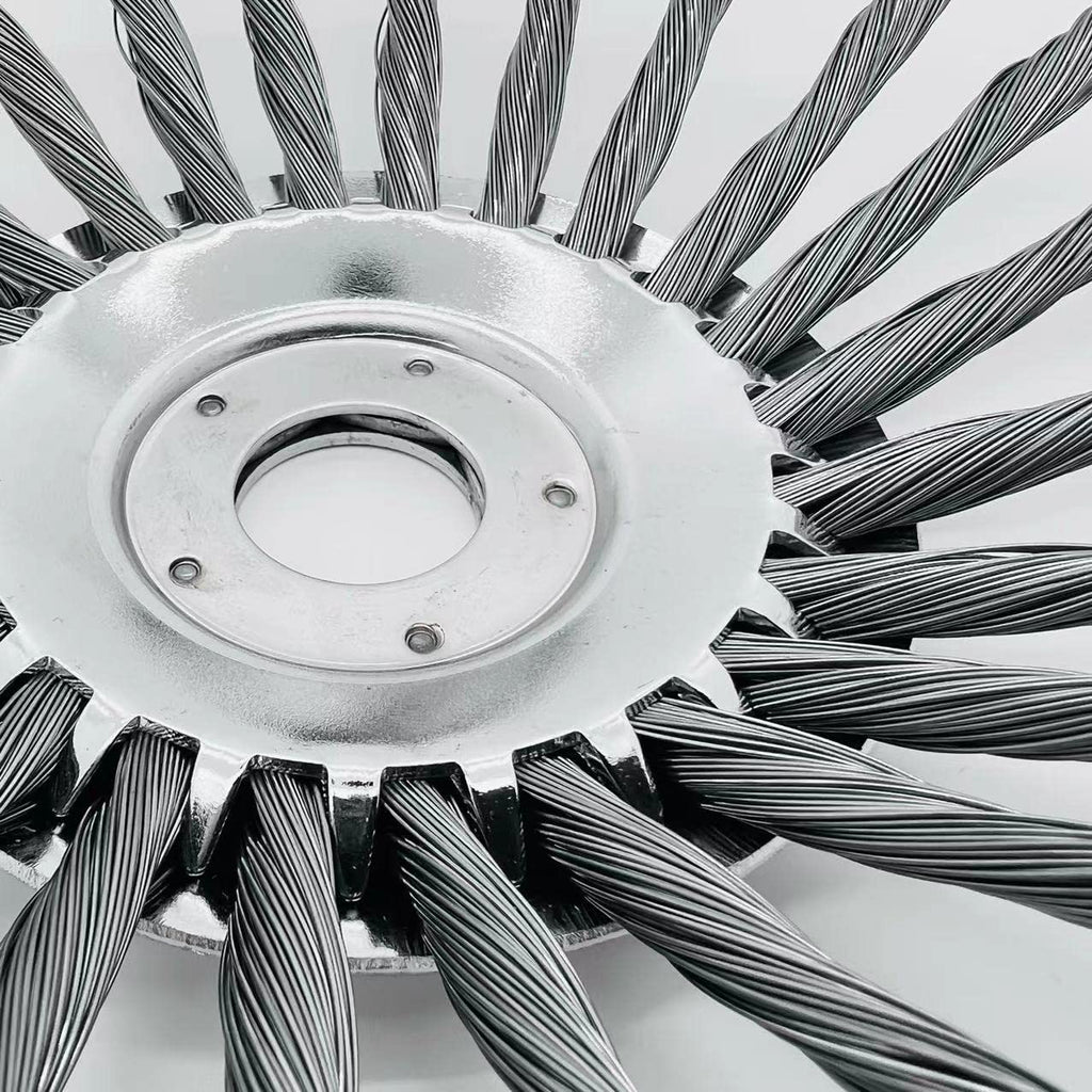 YUET Unkrautbürste Rasentrimmer Profi Wildkrautbürste für Motorsense Freischneider, Rundbuerste 250 x 25,4mm Bohrung zur effektiven Unkrautentfernung Moosentfernung (10 Zoll)