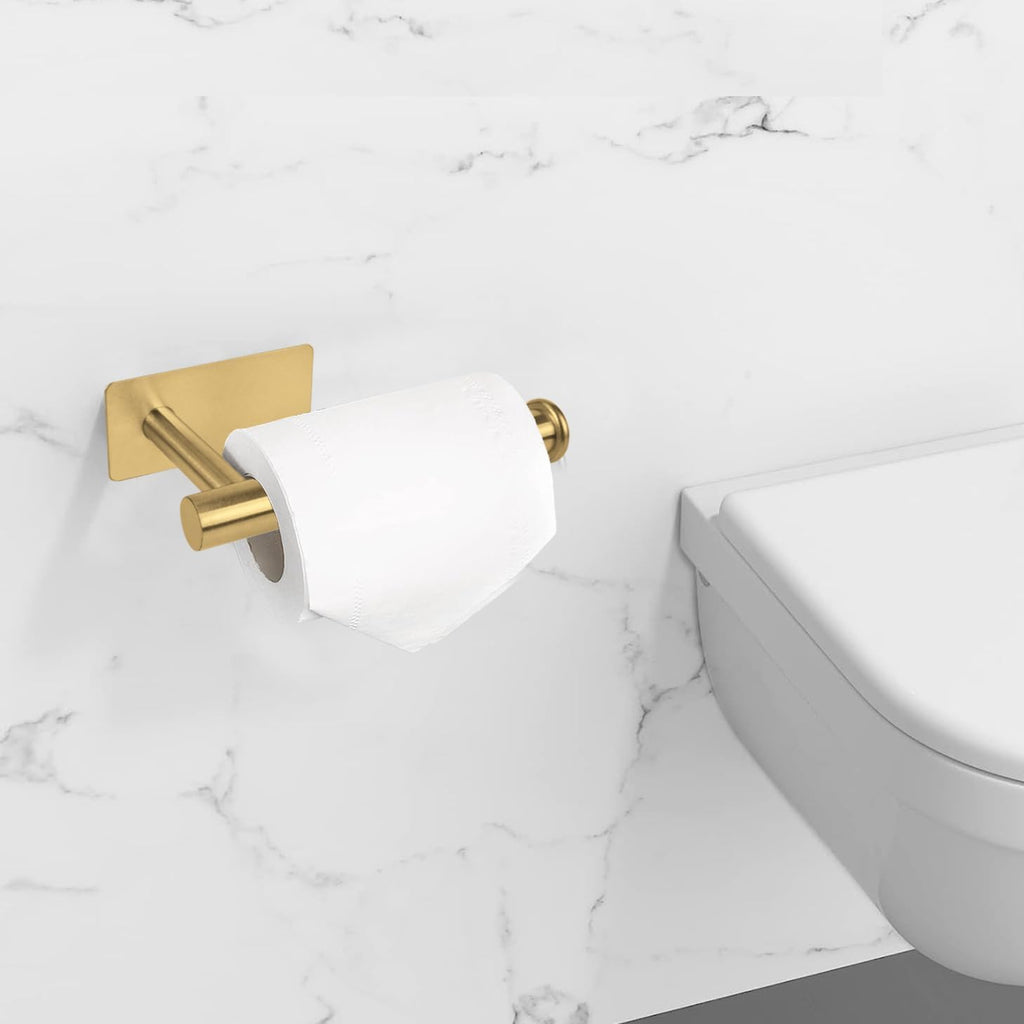 YUET Porta Carta Igienica Adesivo Portarotolo Carta Igienica Senza Foratura Acciaio Inox SUS304 per Bagno e Toilette (Oro)