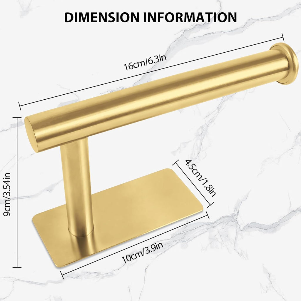 YUET Porta Carta Igienica Adesivo Portarotolo Carta Igienica Senza Foratura Acciaio Inox SUS304 per Bagno e Toilette (Oro)